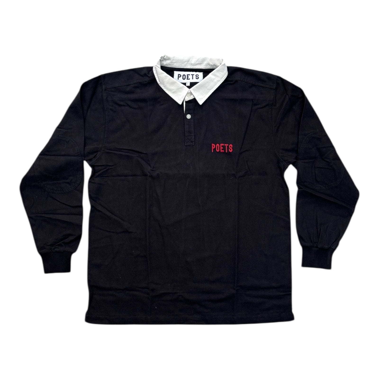 Poets Embroidered Rugby- Black