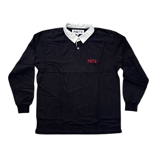 Poets Embroidered Rugby- Black