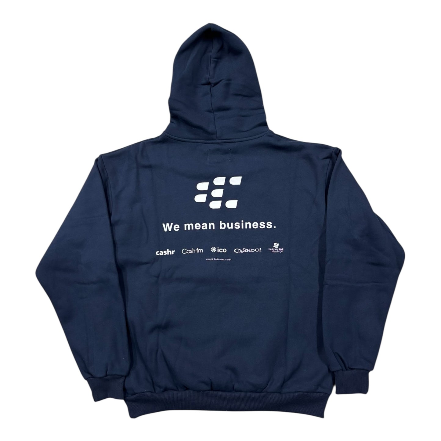 Cash Only Business Pullover Hoodie- Navy