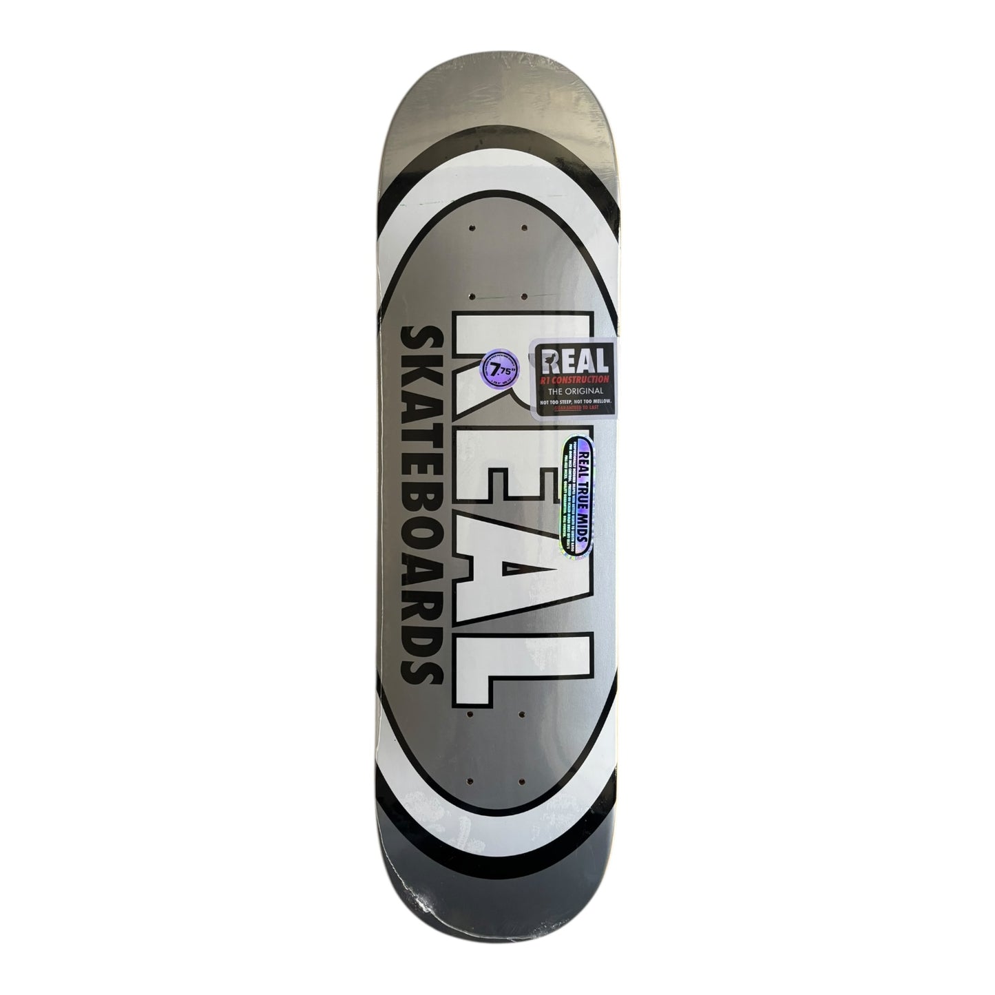 Real Skateboards deck with logo on a white background