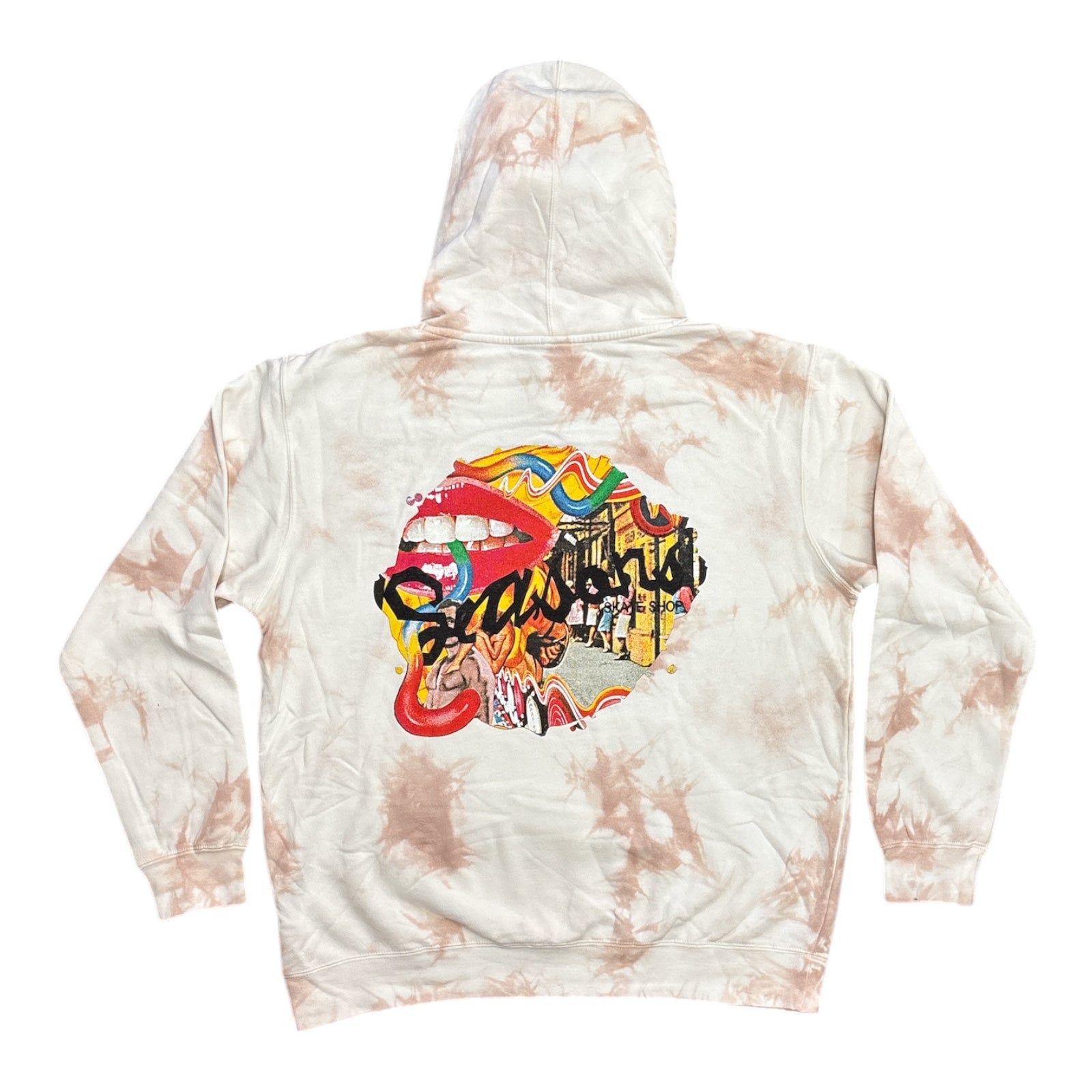 Seasons Only A Fool Pullover Hood- Tie Dye Dusty Pink