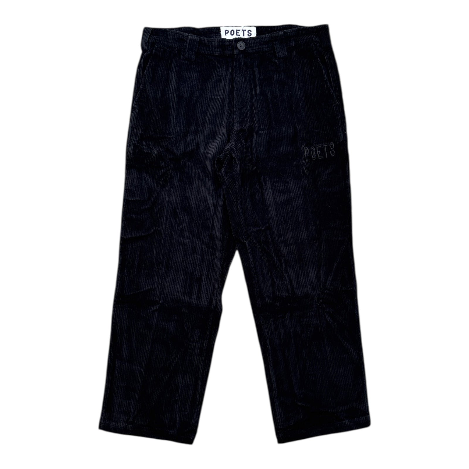 Poets Embroidered Byrne Relaxed Fit Corduroy Pant- Black