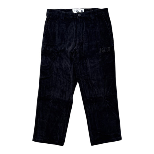 Poets Embroidered Byrne Relaxed Fit Corduroy Pant- Black