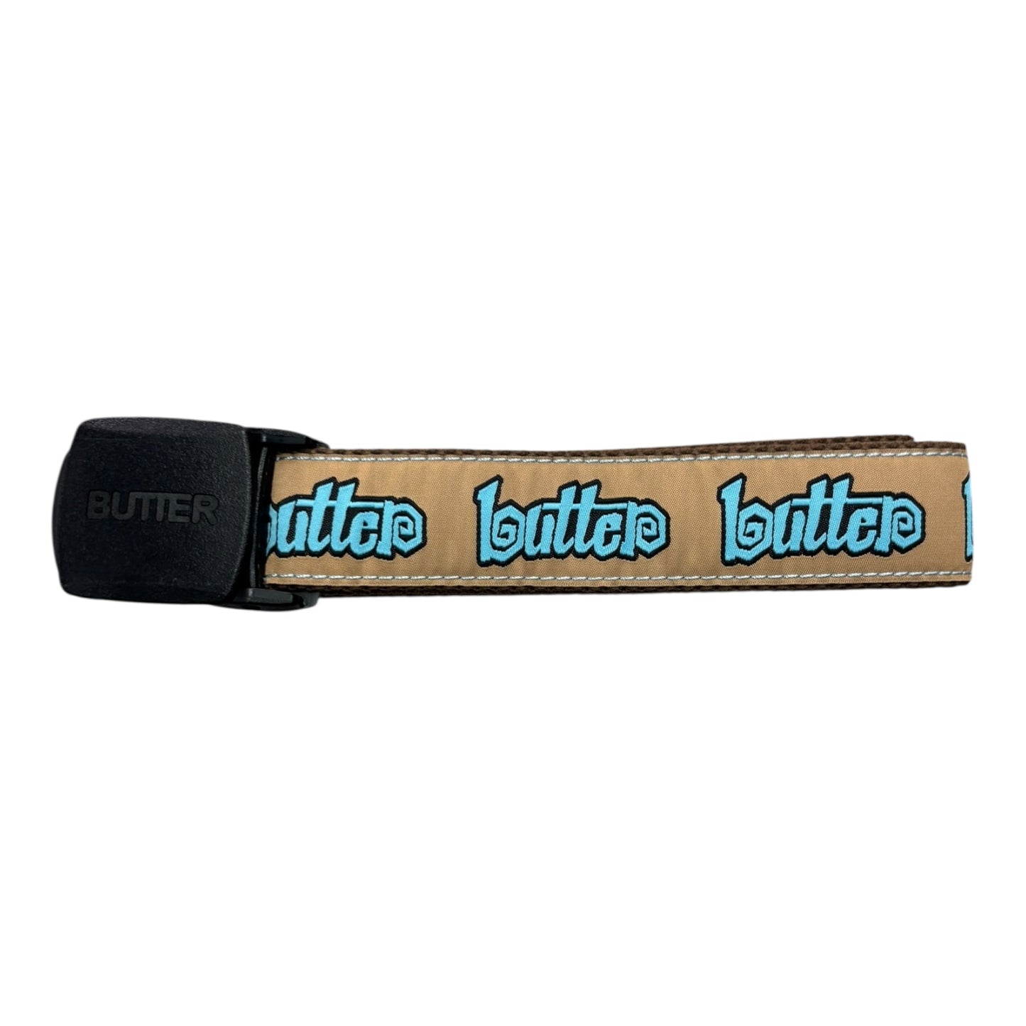 Butter Swirl Woven Logo Belt- Brown