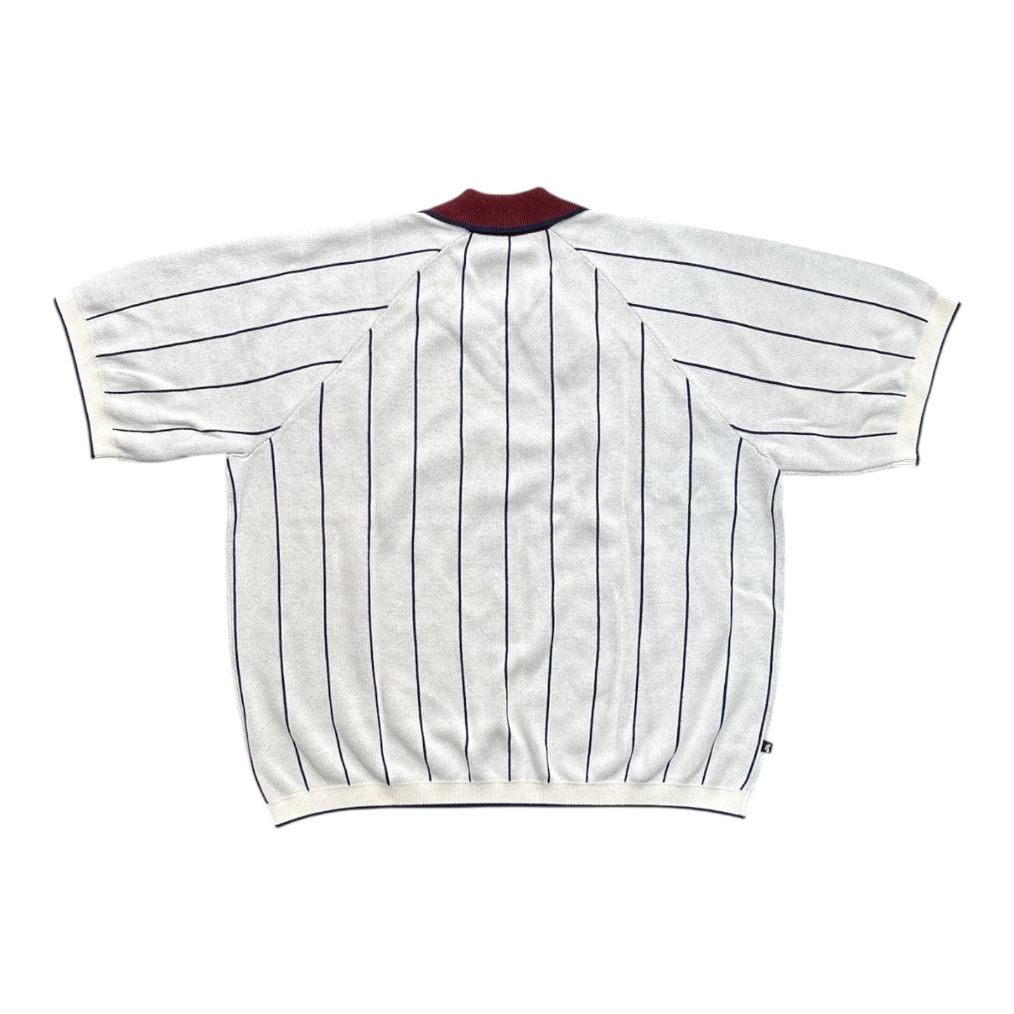 Nike SB Short Sleeve Striped Polo Sweater- Sail/Midnight Navy/Dark Team Red