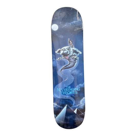 Skateboard deck with picture of never ending story in it 