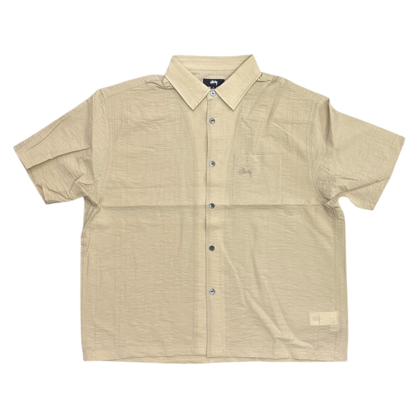 Stussy Pleated Textured Shirt- Tan