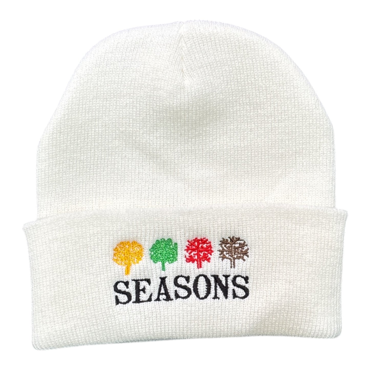 Seasons Trees Beanie- White
