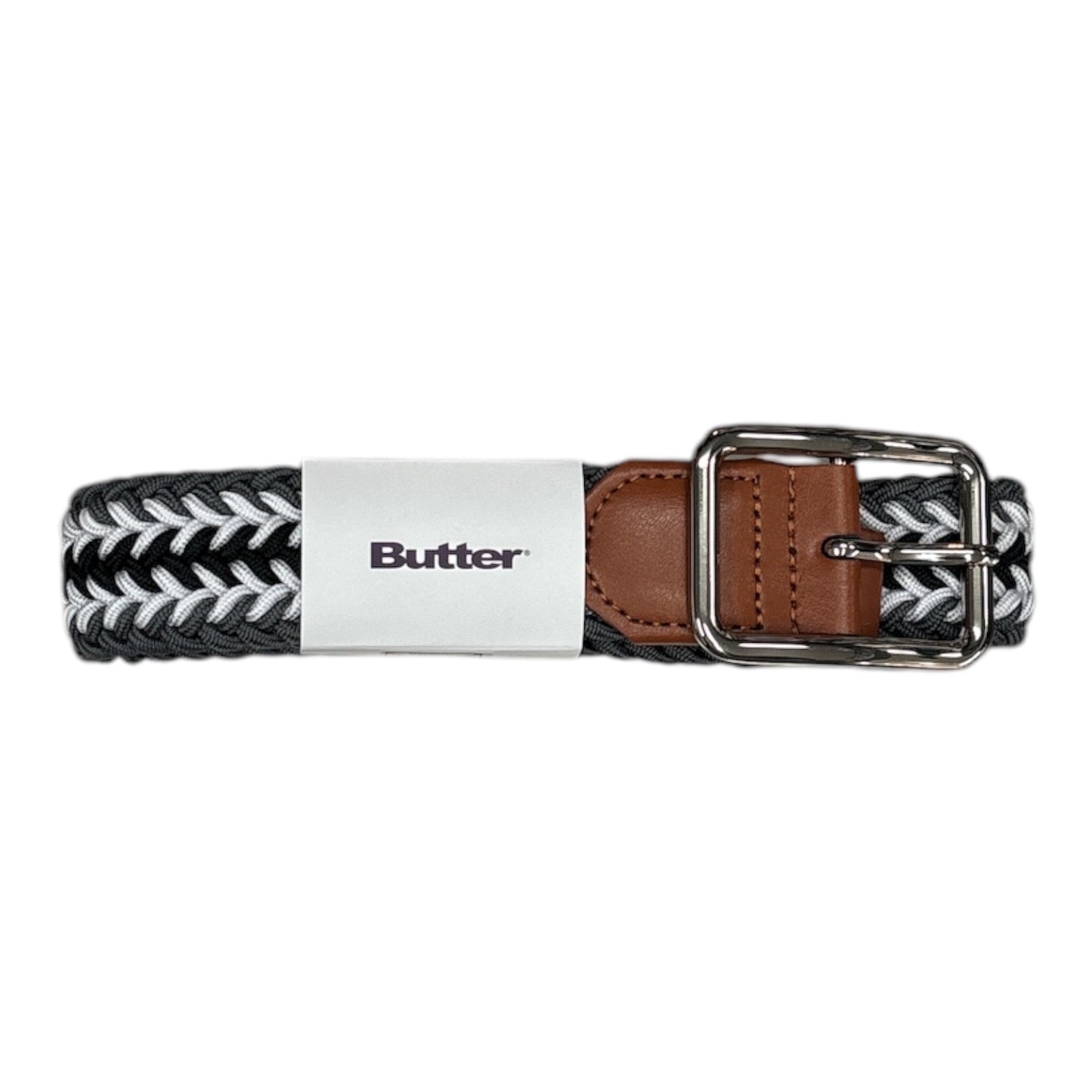 Butter Braided Belt- Charcoal