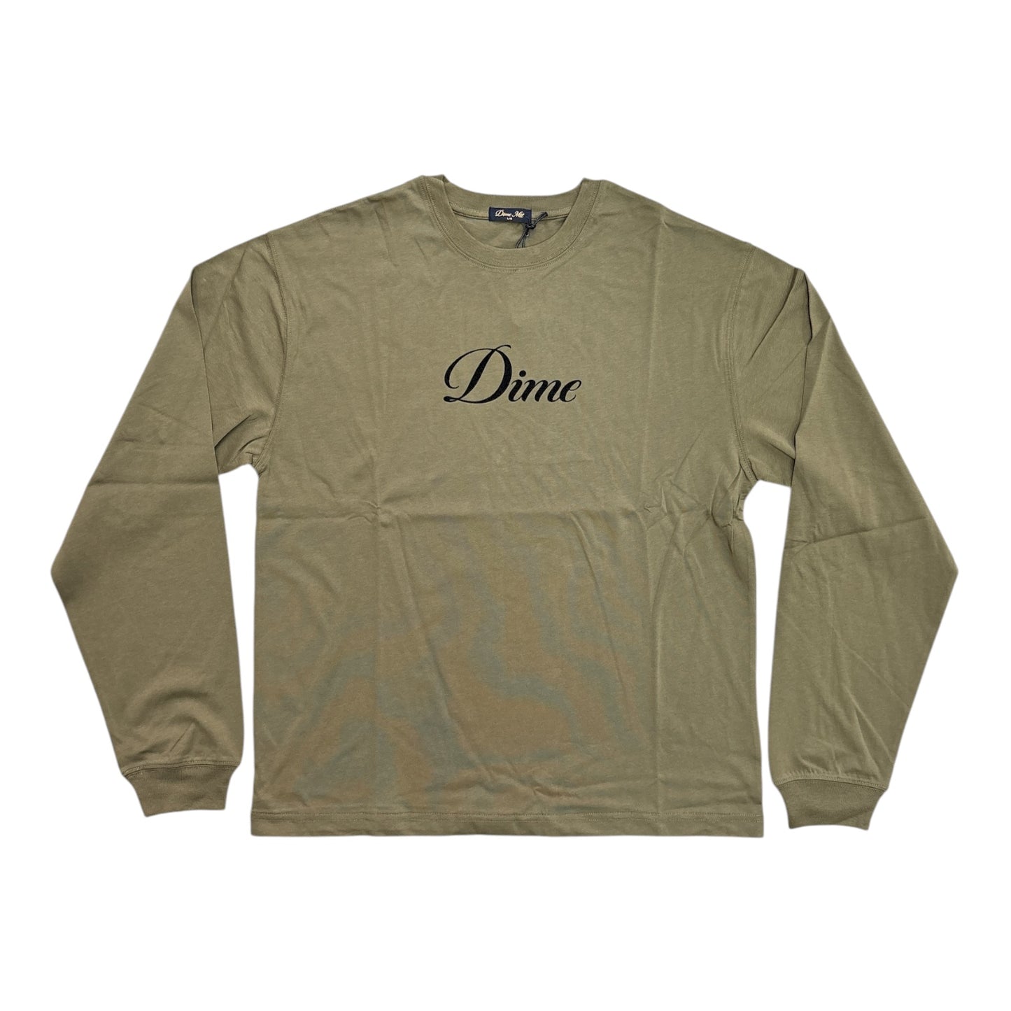 Dime Cursive Long Sleeve Tee- Ivy Green