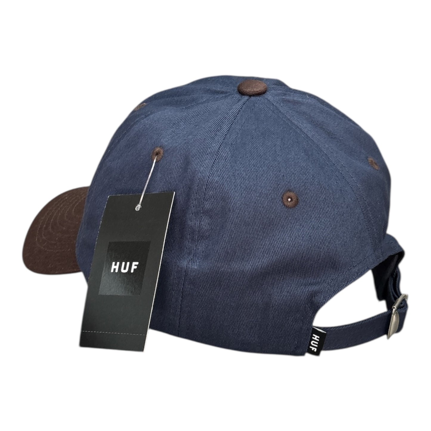 HUF Stretch Logo 6 Panel CV Hat- Navy/Brown