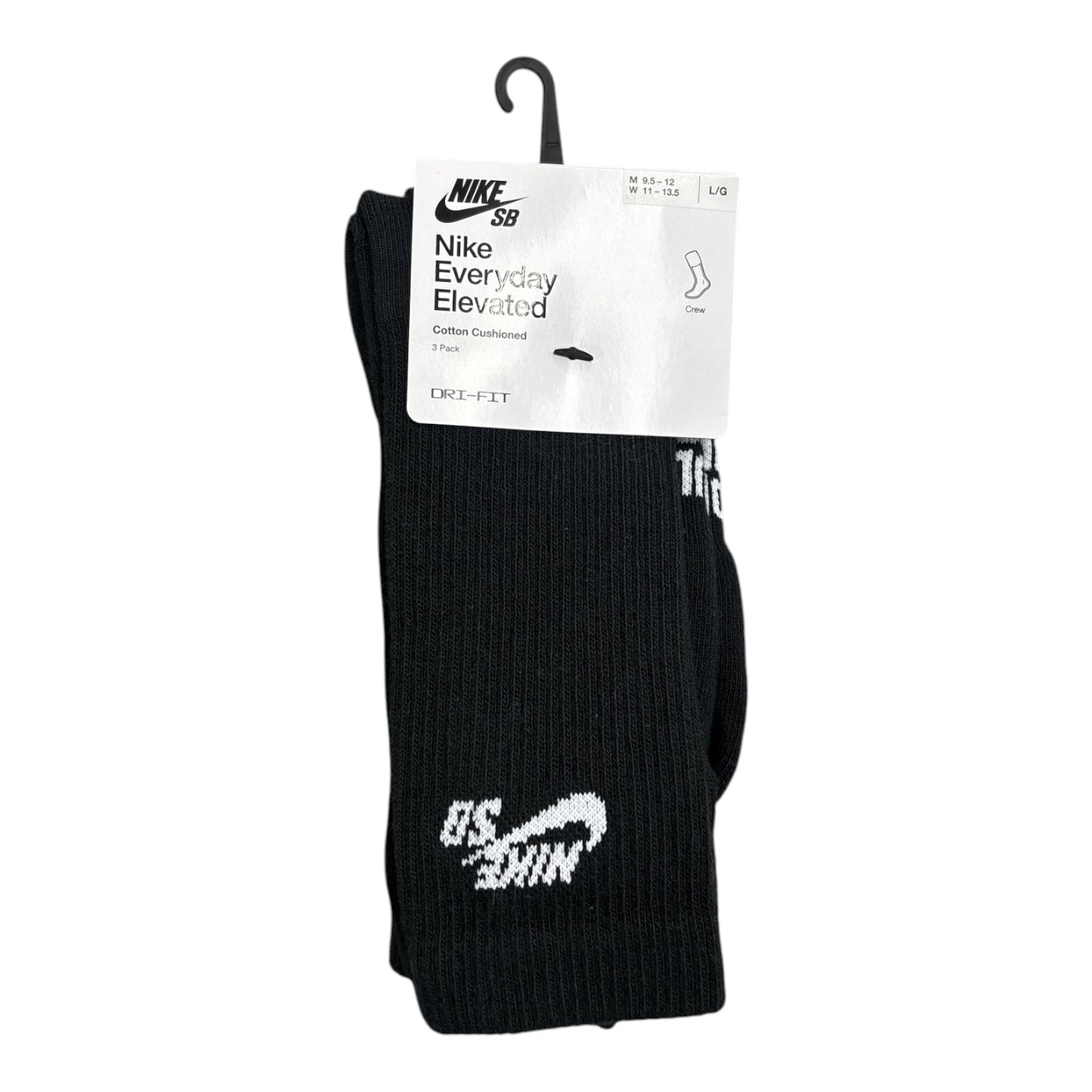 Nike SB Everyday Elevated Crew Socks Pack Of 3- Black