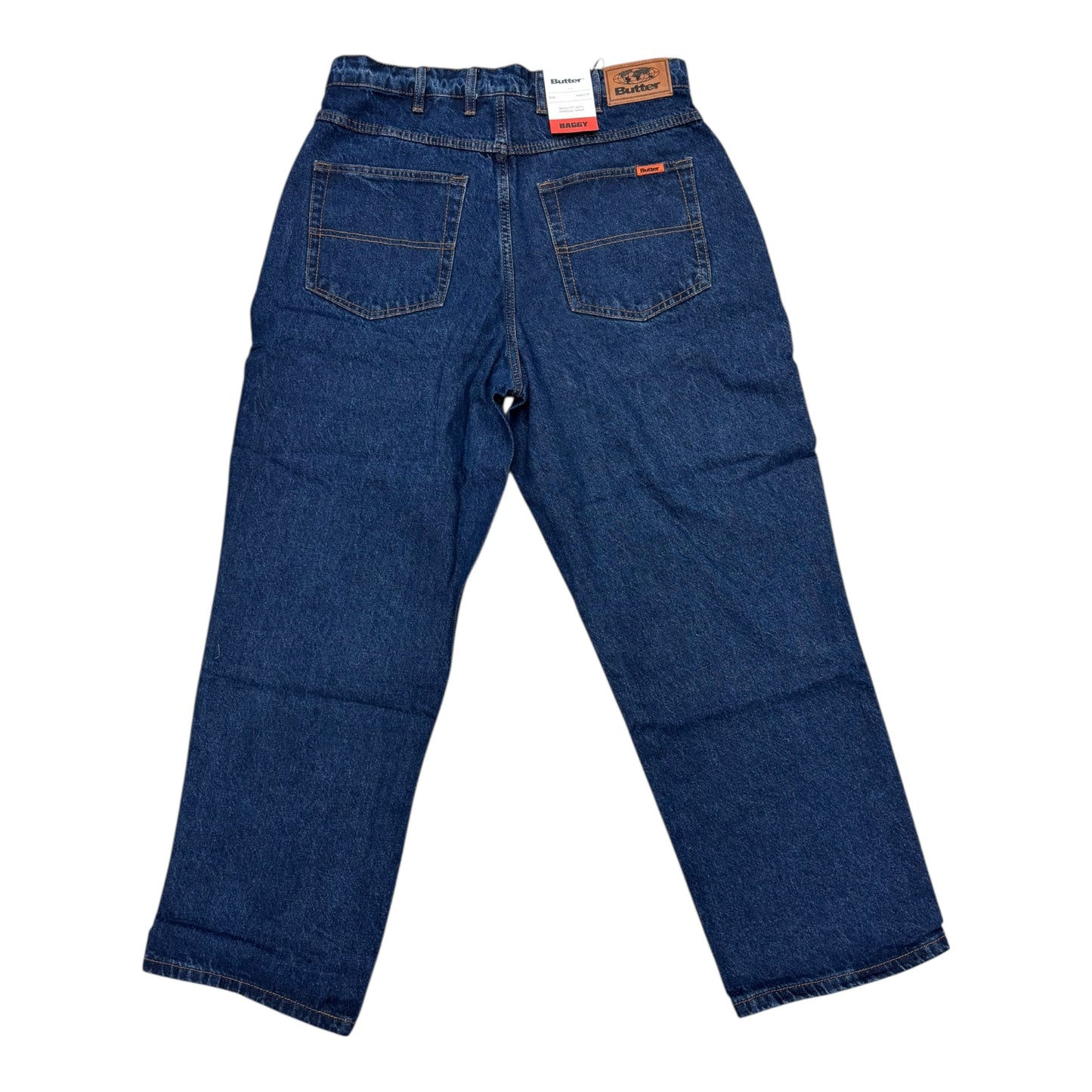 Butter Baggy Denim Jeans- Dark Indigo