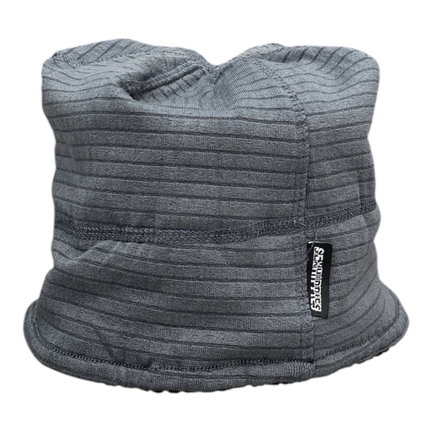 SEXHIPPIES Reversible Grid Fleece Beanie- Black/Mid Grey