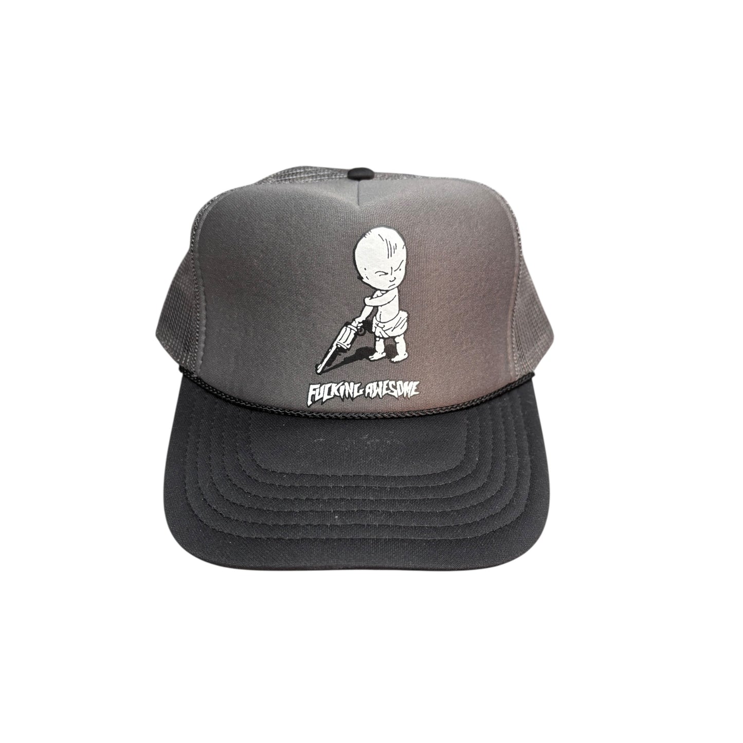 Fucking Awesome Gun Baby Soft Foam Trucker Hat- Grey
