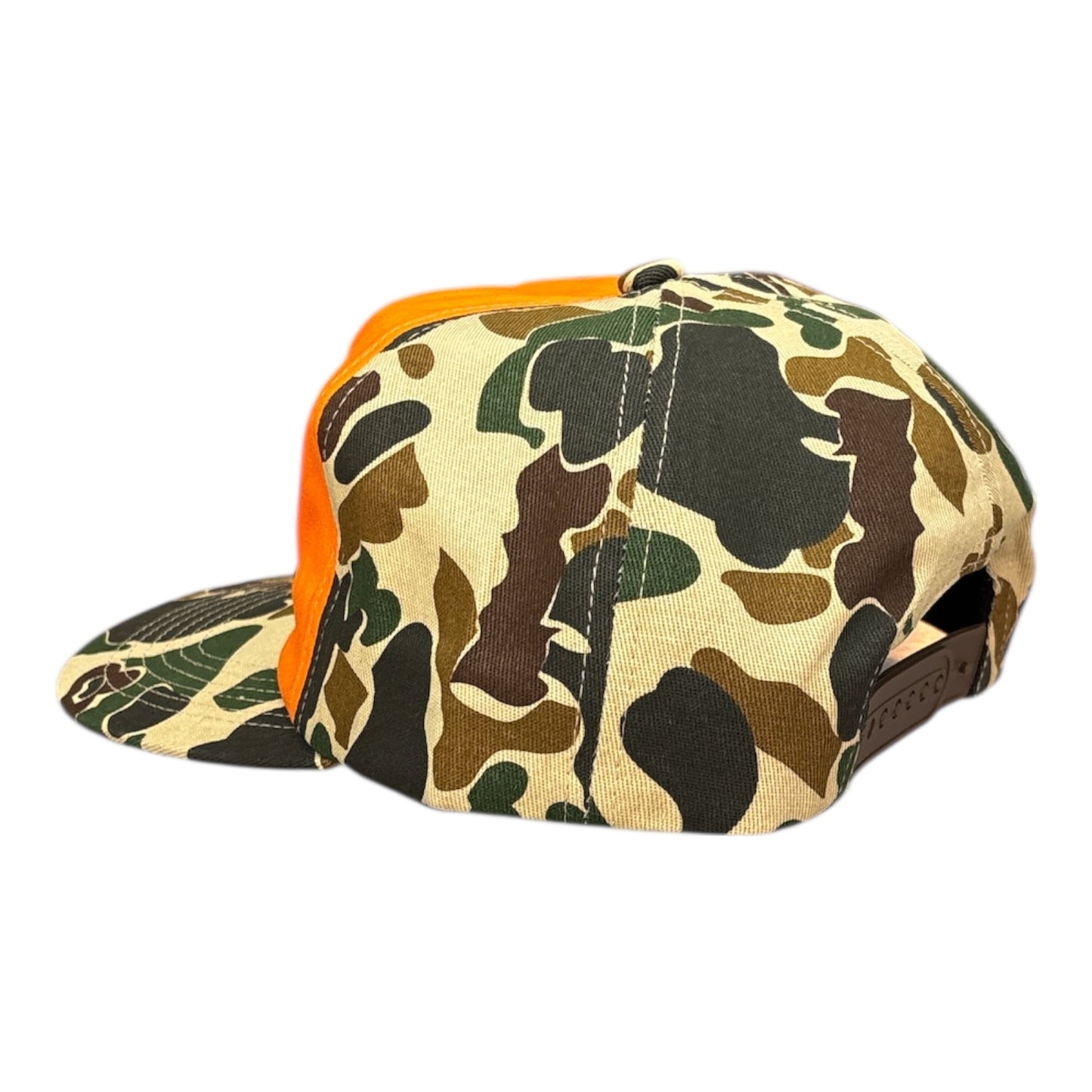 Hemstitch Mill Albany Tulips Hat- Duck Camo/Safety Orange