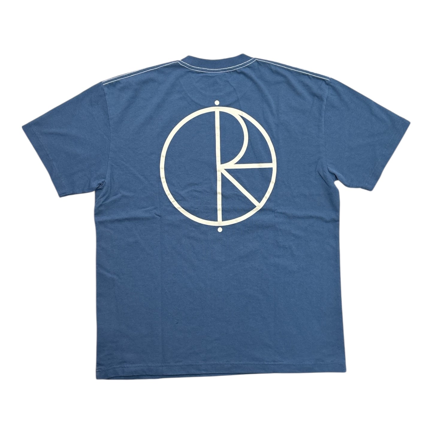 Polar Contrast Tee- Stroke Logo- Grey Blue