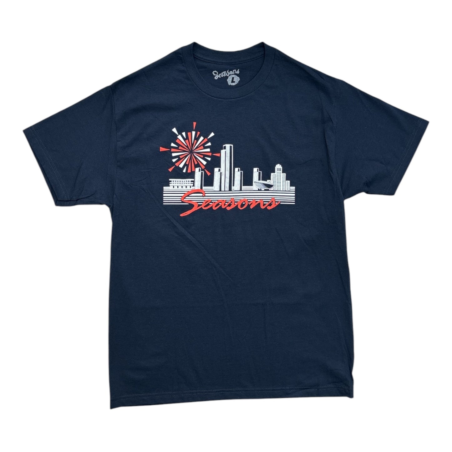 Seasons Skyline Burst Tee- Navy