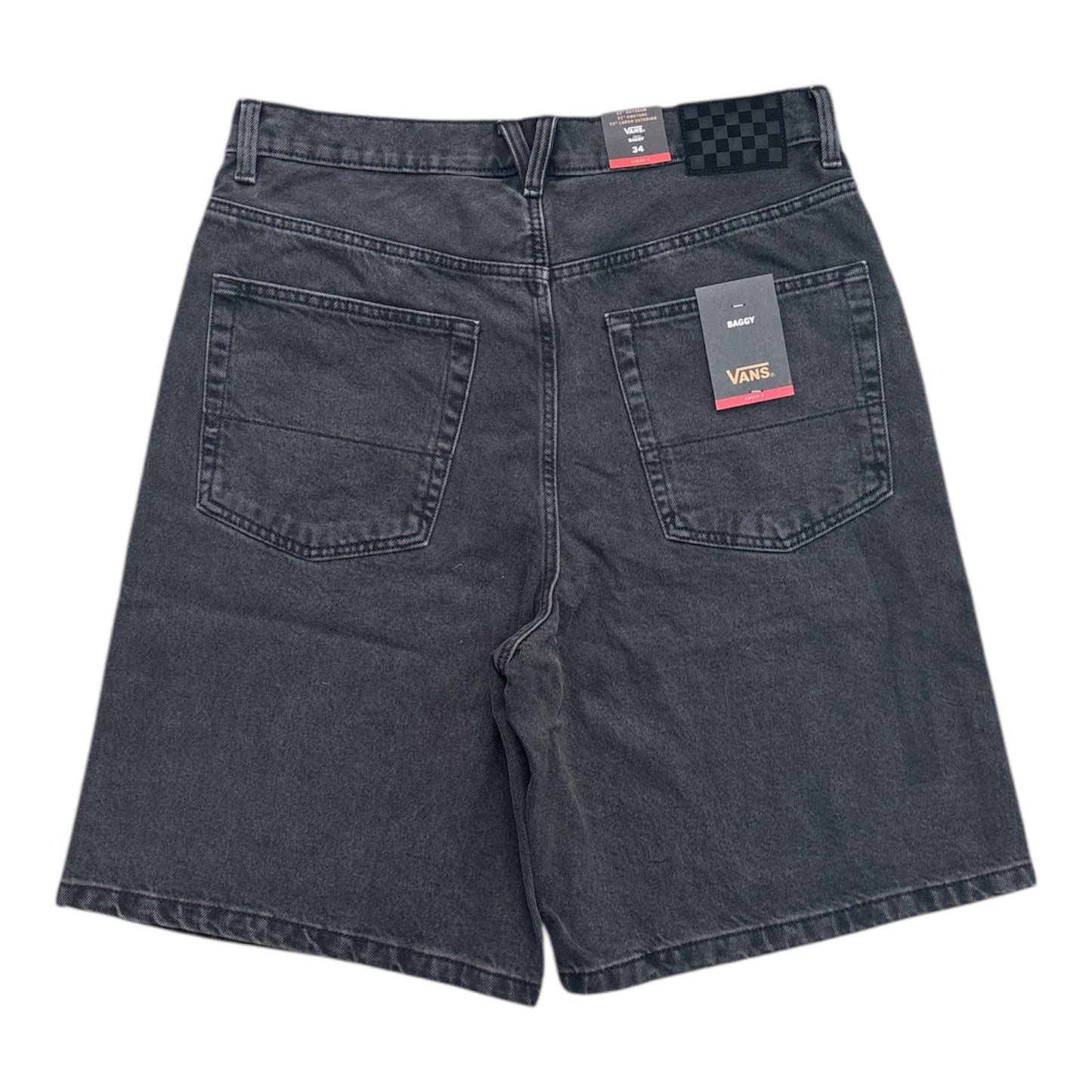 Vans Check 5 Baggy Denim Shorts- Washed Black