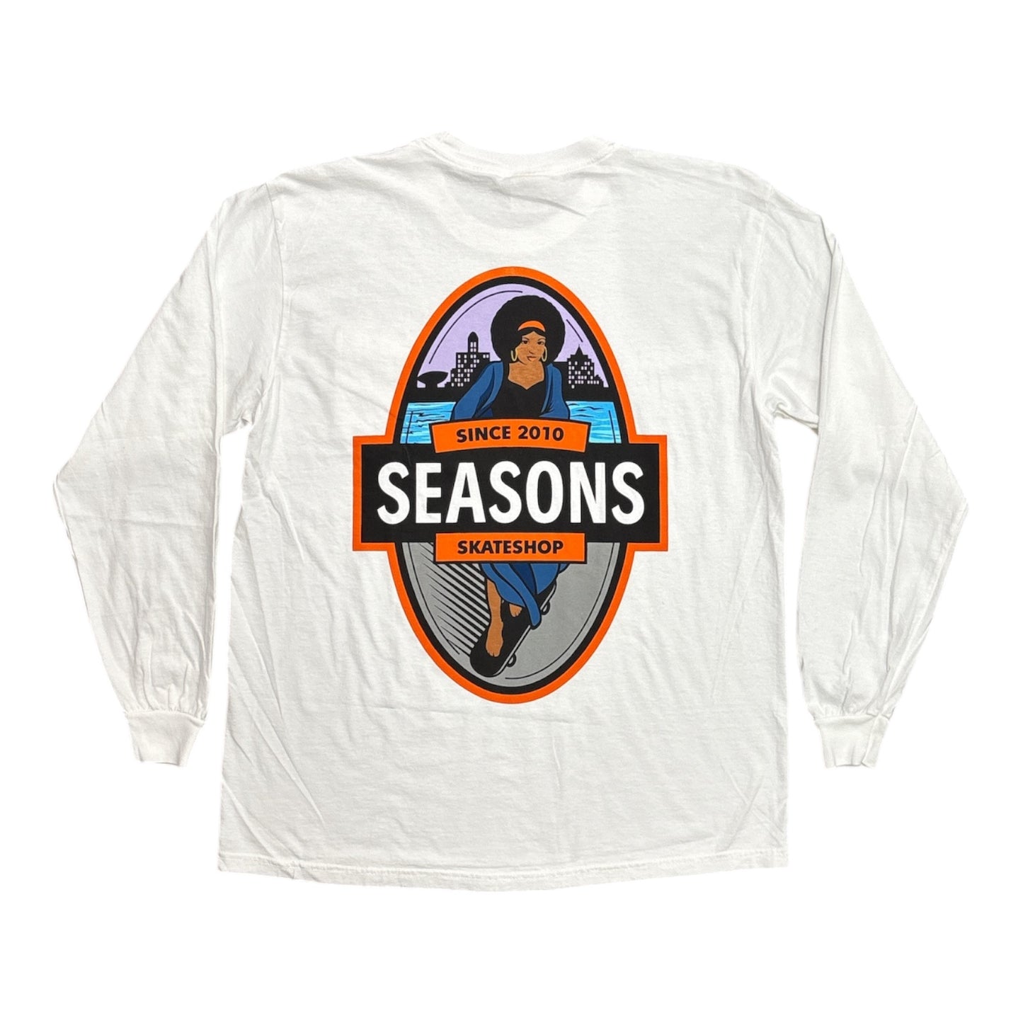 Seasons Caught In The Wild Long Sleeve Pocket Tee- White
