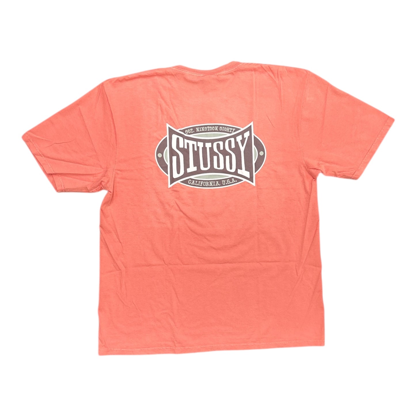 Stussy Champion Oval Pigment Dyed Tee- Sherbert