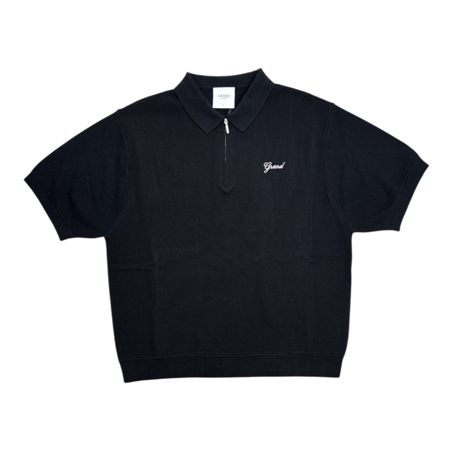 Grand Knit Quarter Zip- Black