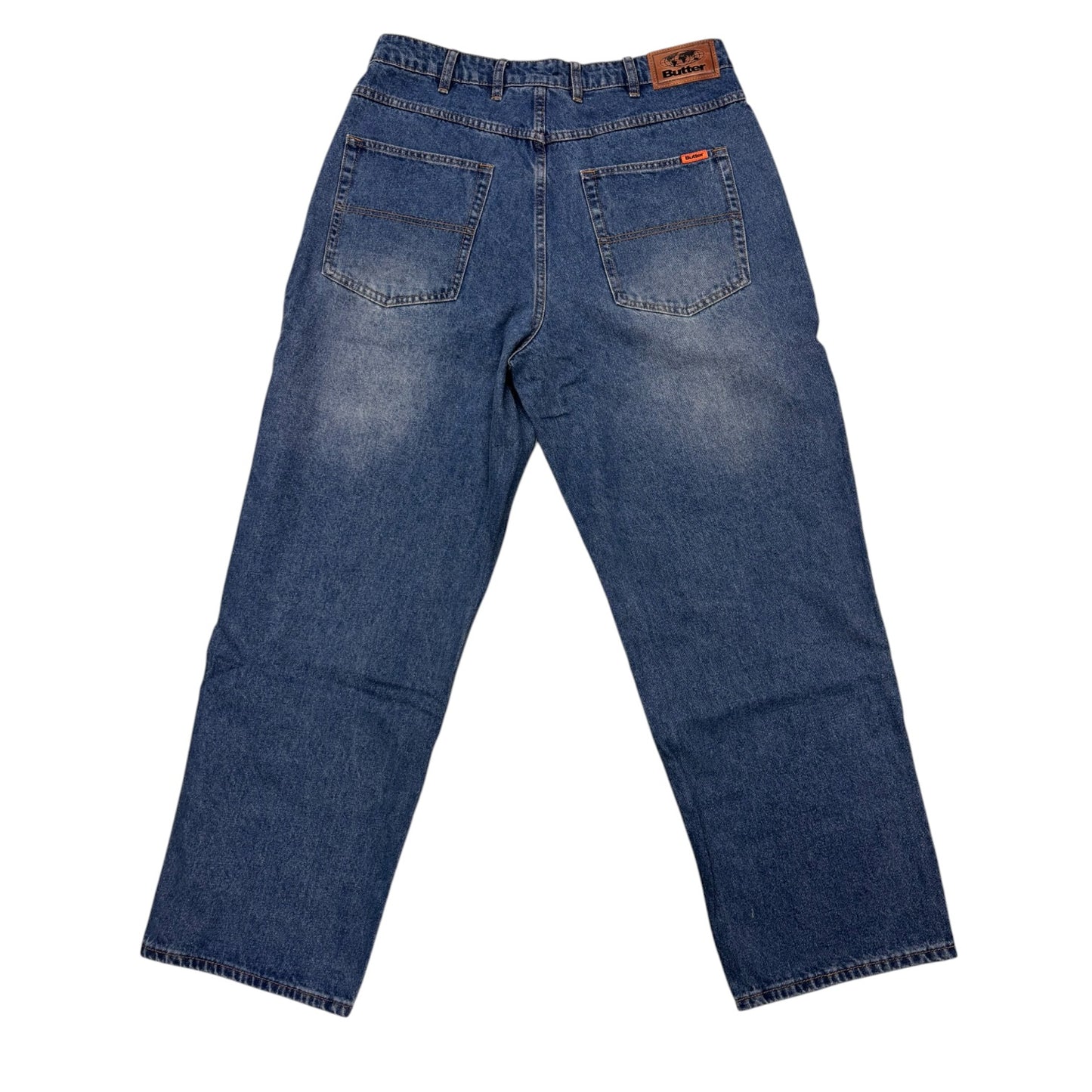 Butter Baggy Denim Jeans- Distressed Indigo