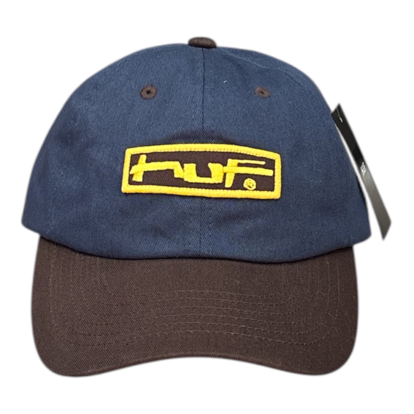 HUF Stretch Logo 6 Panel CV Hat- Navy/Brown
