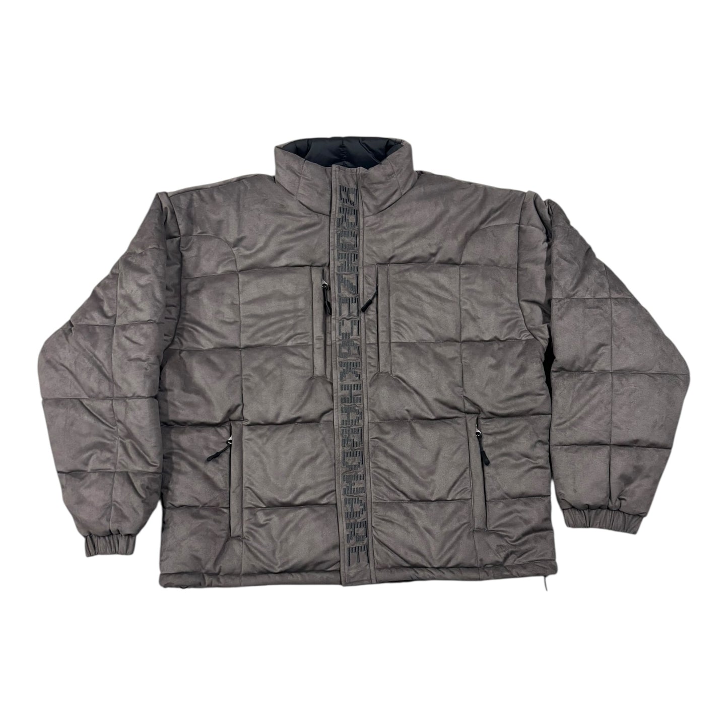 Bronze Faux Suede Puffer- Steel