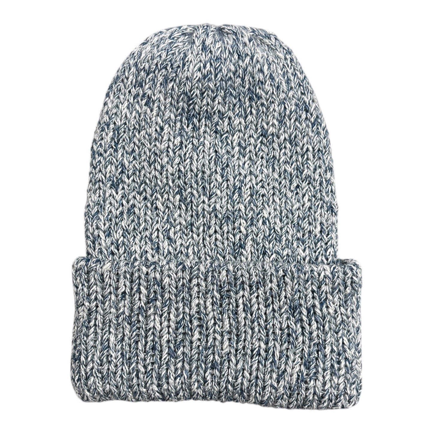 Chimney Short Stack Beanie- Marled Blue/Grey