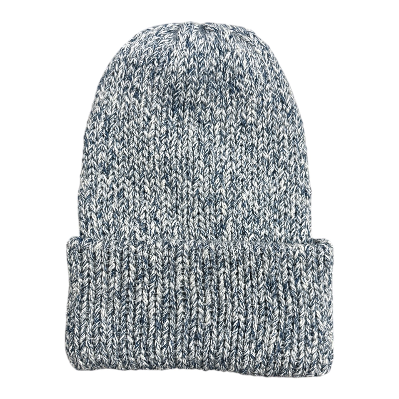 Chimney Short Stack Beanie- Marled Blue/Grey