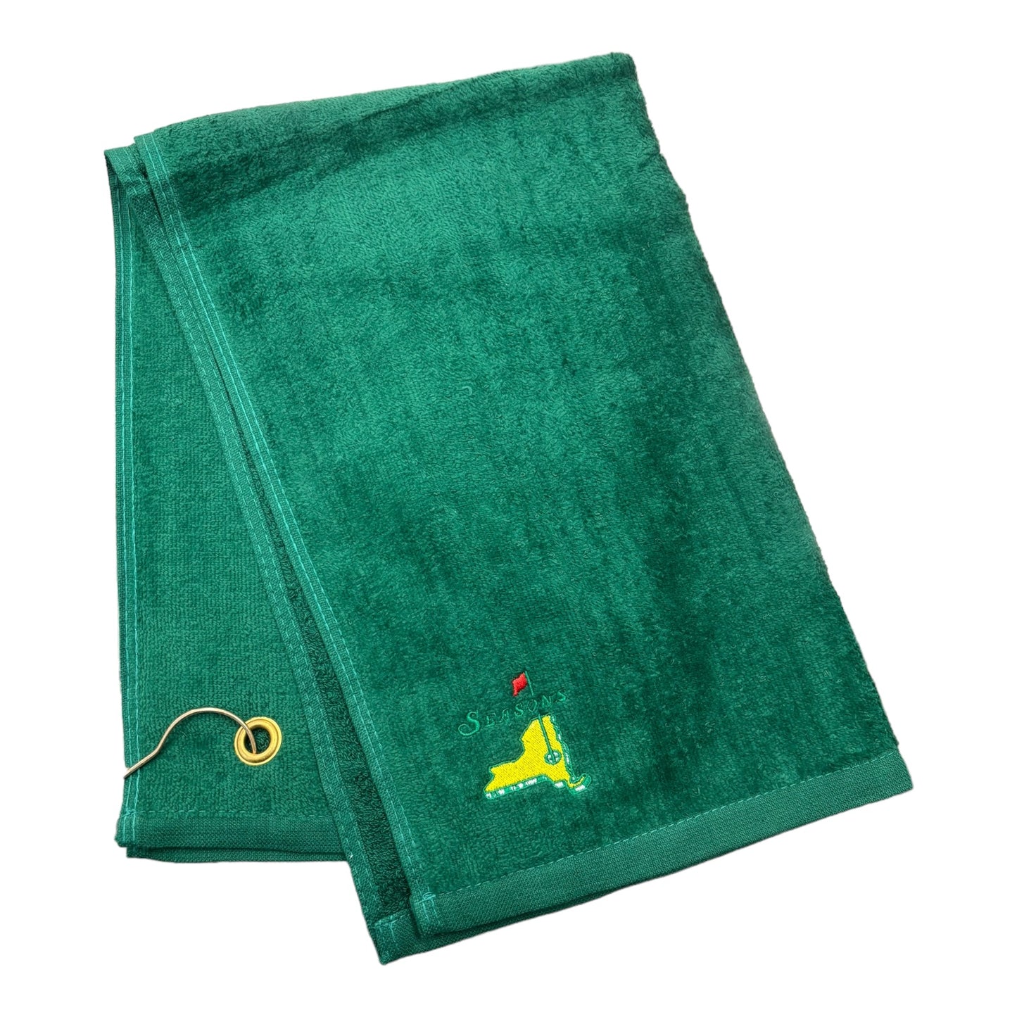 Seasons Embroidered Golf Towel- Green