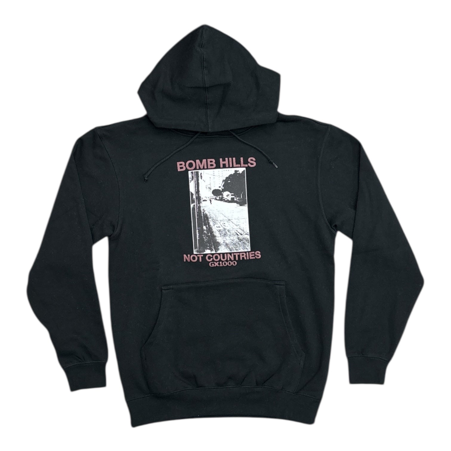 GX1000 Bomb Hills Not Countries Hoodie- Black/Burgundy – Seasons