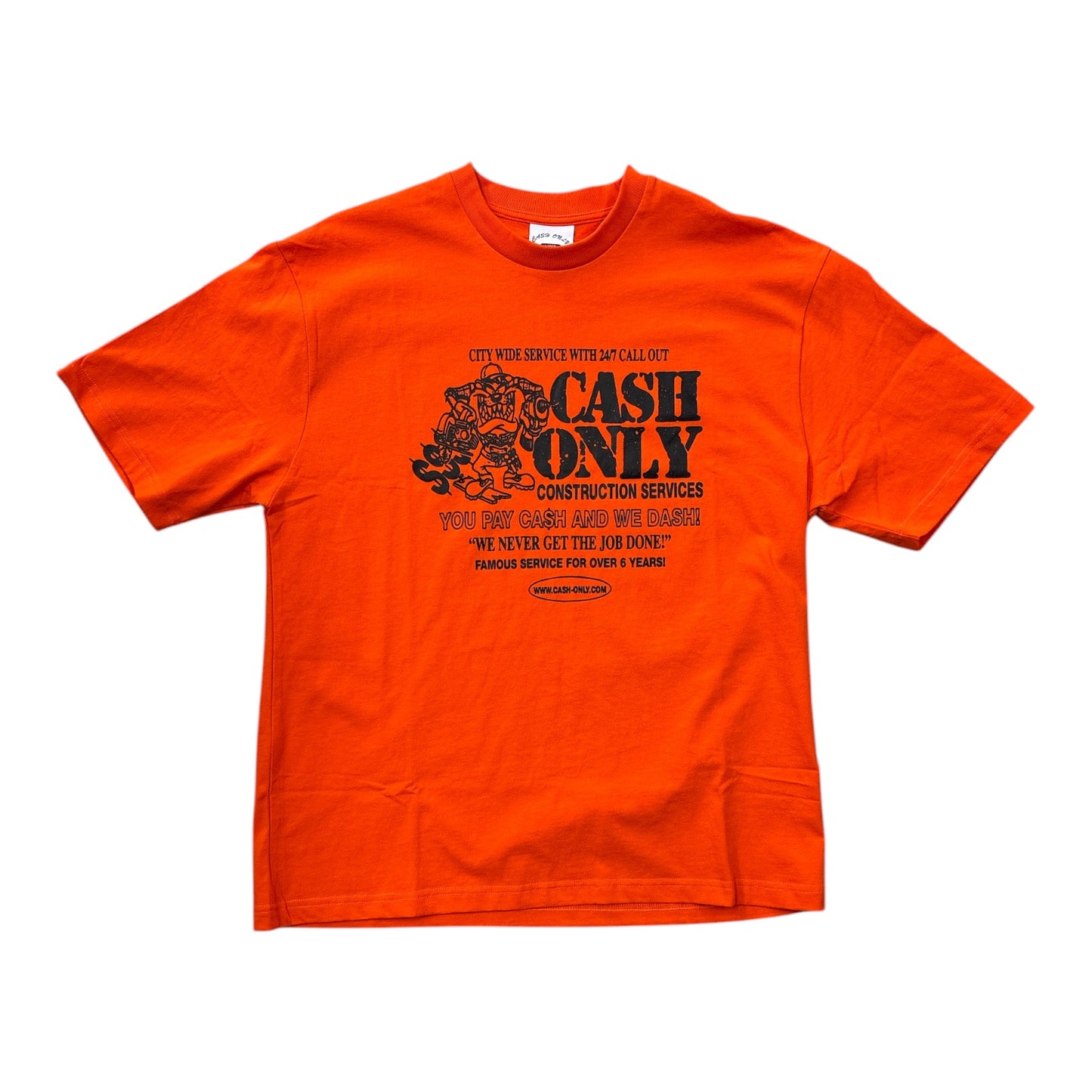 Cash Only Dash Tee- Orange
