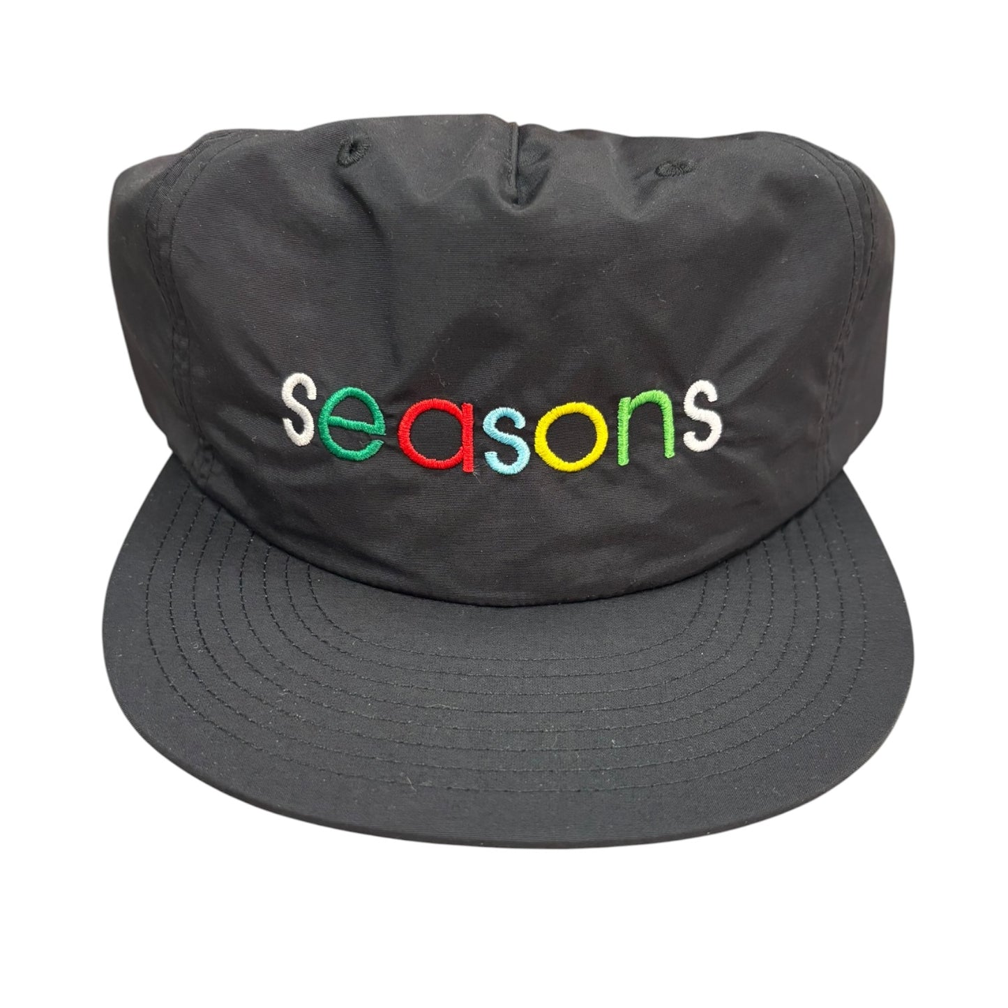 Seasons Stamp Nylon Hat- Black