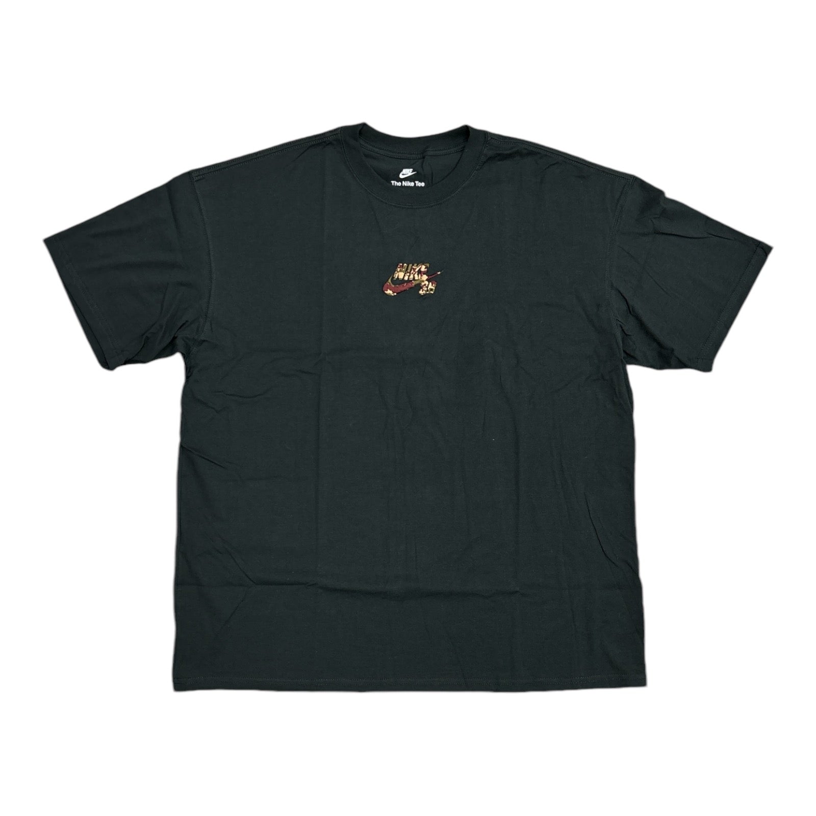 Nike Embroidered Camo Logo Tee Off Noir Medium Olive Seasons Skate Shop