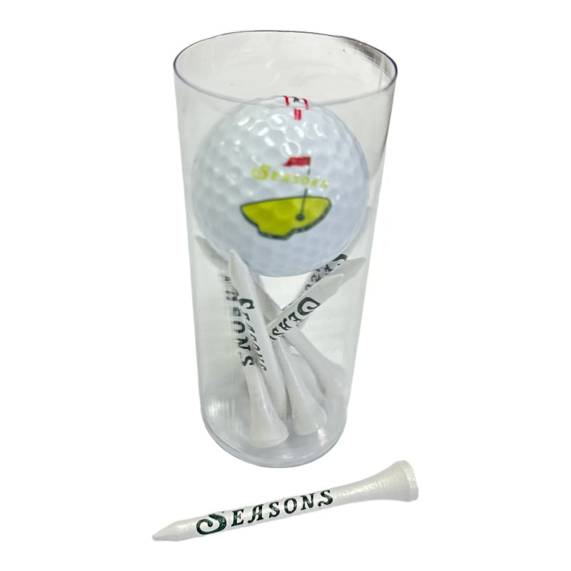 Seasons Golf Tube- Ball & Tee's FRONT