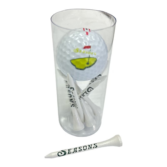 Seasons Golf Tube- Ball & Tee's FRONT