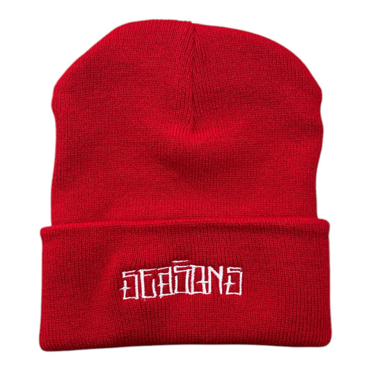 Seasons Stain Logo Beanie Red FRONT