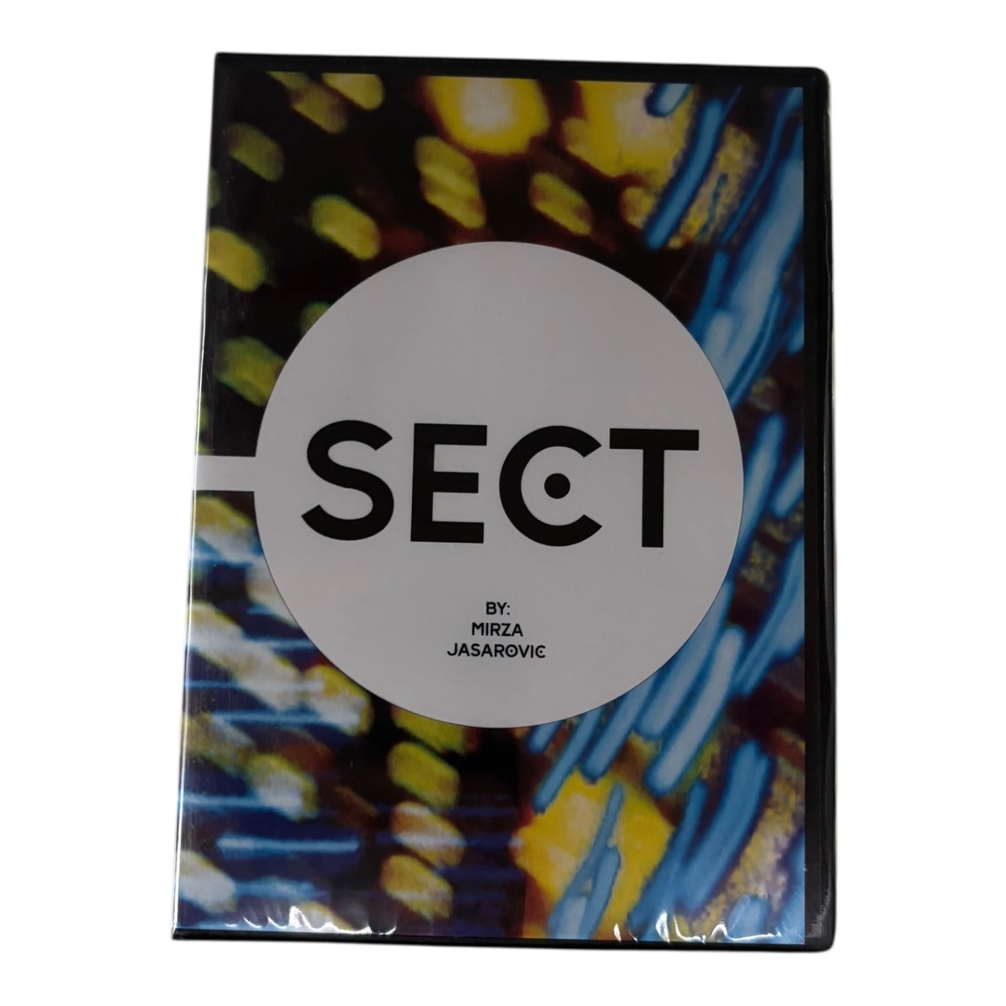 DVD case with 'SECT' branding and colorful abstract design on a white background
