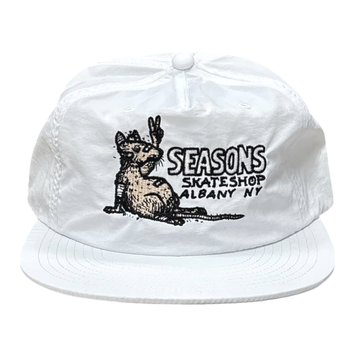 Seasons Rat Nylon Hat- White
