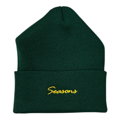 Seasons Script Beanie- Forest Green