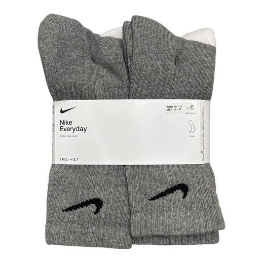 Nike Everyday Crew Socks 6 Pack- Grey/Black/White