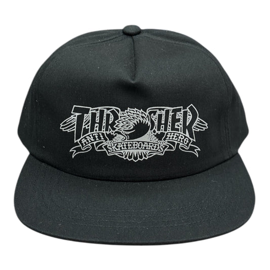 Thrasher X Anti Hero Mag Banner Snapback- Black