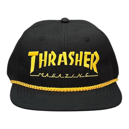 Thrasher Rope Snapback Hat- Black/Yellow