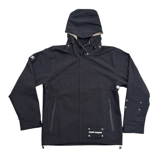 Carpet Rain Jacket Reversible Hood- Black