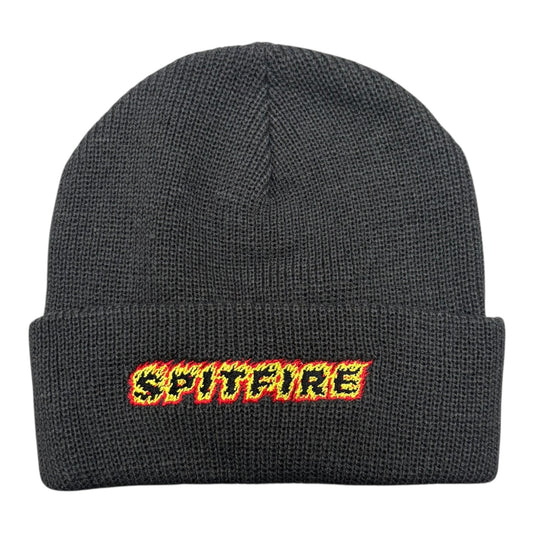 Spitfire Flame Script Cuff Beanie- Charcoal