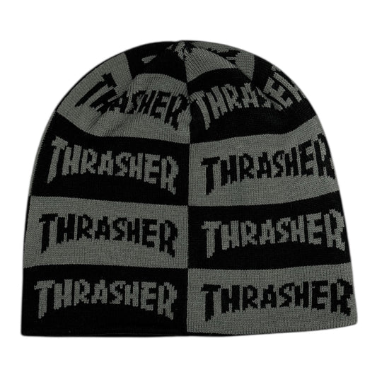 Thrasher Mag Checkered Scully Beanie- Black