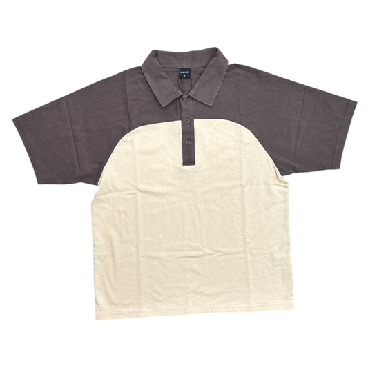 Quasi Leslie 3 Button Shirt- Brown/Cream