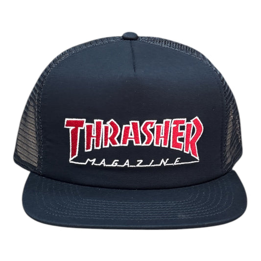 Thrasher Outlined Trucker Hat- Navy